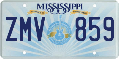 MS license plate ZMV859