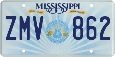 MS license plate ZMV862