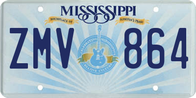 MS license plate ZMV864