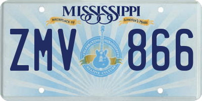 MS license plate ZMV866
