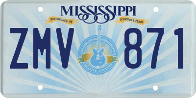 MS license plate ZMV871