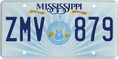 MS license plate ZMV879