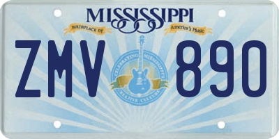 MS license plate ZMV890