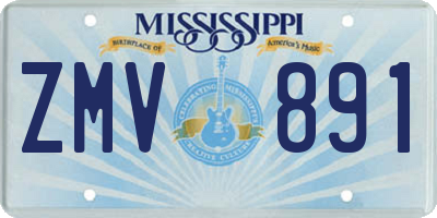 MS license plate ZMV891