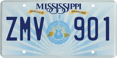 MS license plate ZMV901