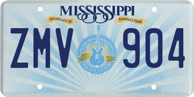 MS license plate ZMV904