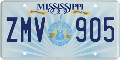 MS license plate ZMV905