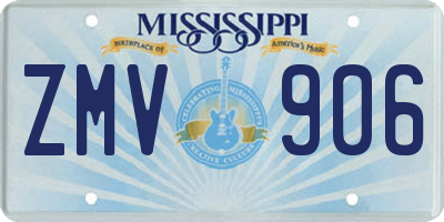 MS license plate ZMV906