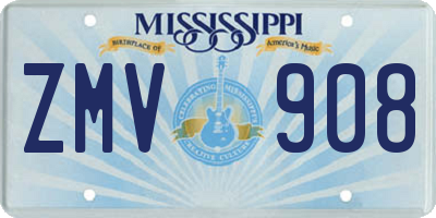 MS license plate ZMV908