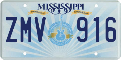 MS license plate ZMV916