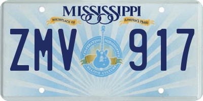 MS license plate ZMV917