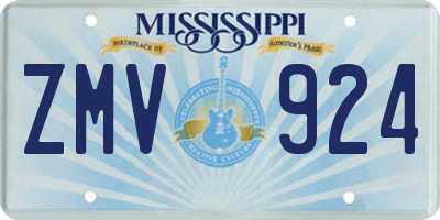 MS license plate ZMV924