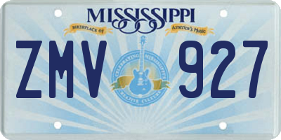 MS license plate ZMV927