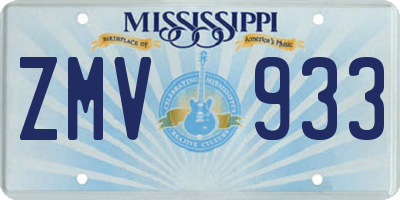 MS license plate ZMV933