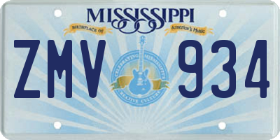 MS license plate ZMV934