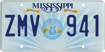 MS license plate ZMV941