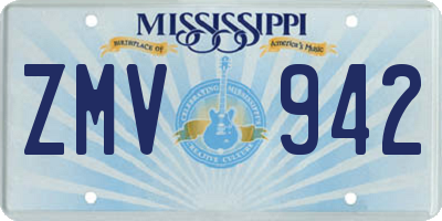 MS license plate ZMV942