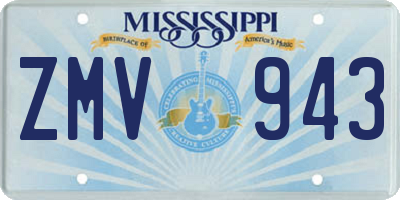MS license plate ZMV943
