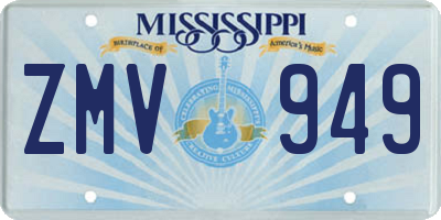 MS license plate ZMV949