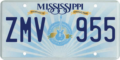 MS license plate ZMV955