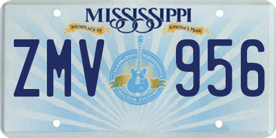 MS license plate ZMV956