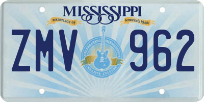 MS license plate ZMV962