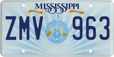 MS license plate ZMV963