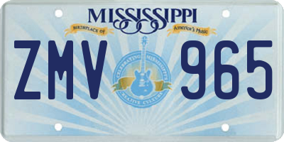 MS license plate ZMV965