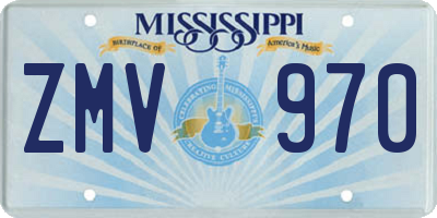MS license plate ZMV970