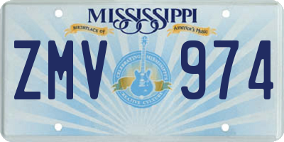 MS license plate ZMV974