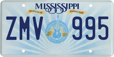MS license plate ZMV995