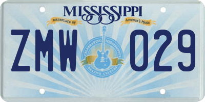 MS license plate ZMW029