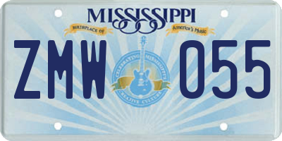 MS license plate ZMW055