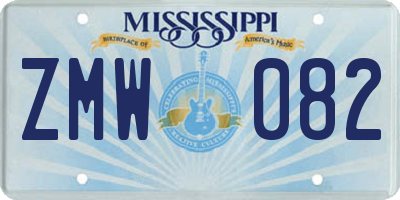 MS license plate ZMW082