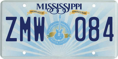MS license plate ZMW084
