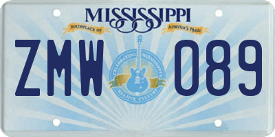 MS license plate ZMW089