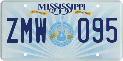 MS license plate ZMW095
