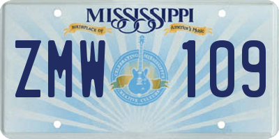 MS license plate ZMW109