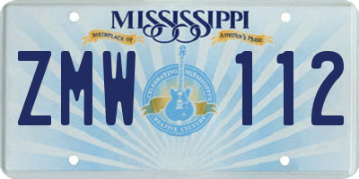 MS license plate ZMW112