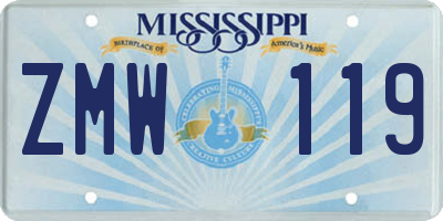 MS license plate ZMW119