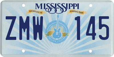 MS license plate ZMW145
