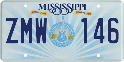 MS license plate ZMW146