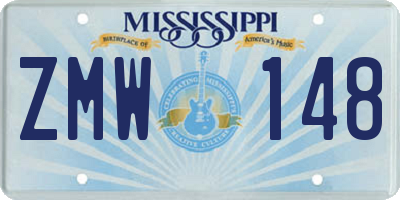 MS license plate ZMW148