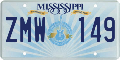MS license plate ZMW149