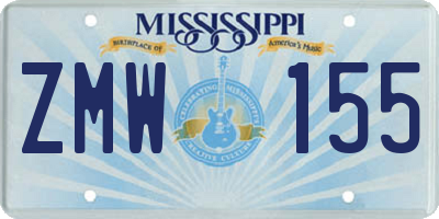 MS license plate ZMW155