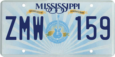 MS license plate ZMW159