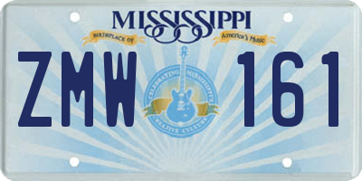MS license plate ZMW161