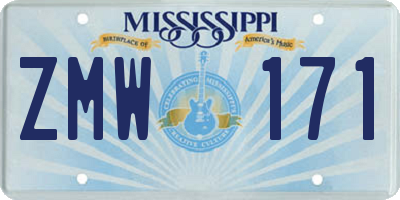 MS license plate ZMW171