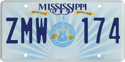 MS license plate ZMW174