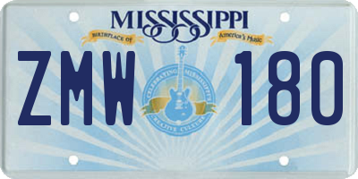 MS license plate ZMW180